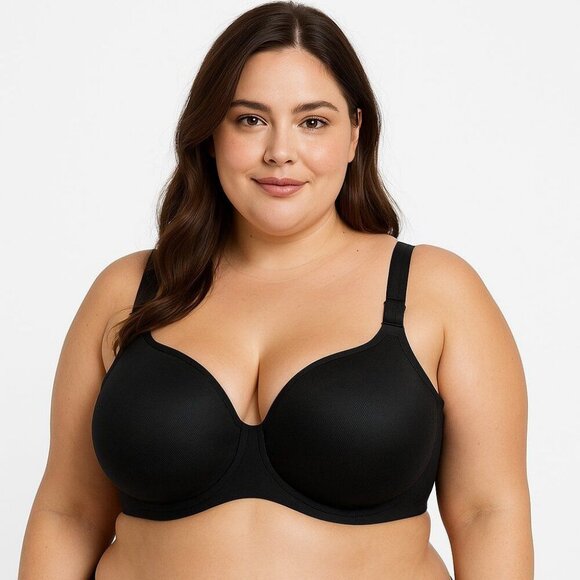 Cacique Lane Bryant Bra Smooth Balconette Underwire Plus Size 40G Black - Picture 2 of 10